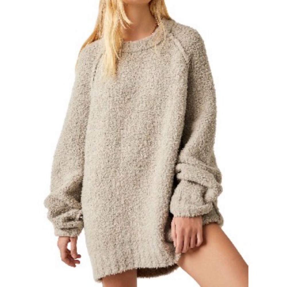 Free People Teddy Sweater Tunic in Gray